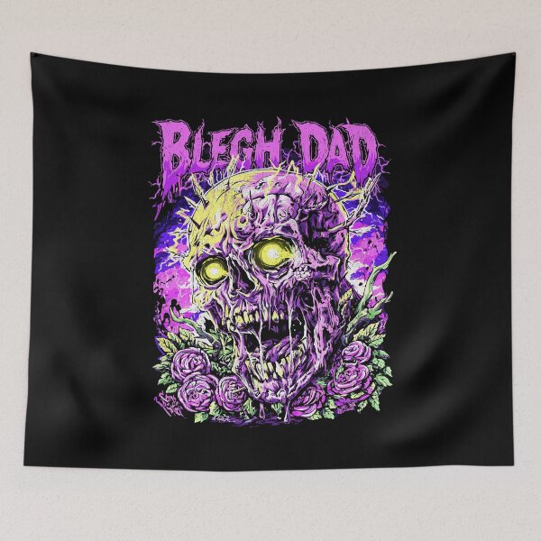 Item preview, Blegh Dad – Grotesque Skull with Roses Horror Art designed and sold by CRYPTIKOS STUDIOS.