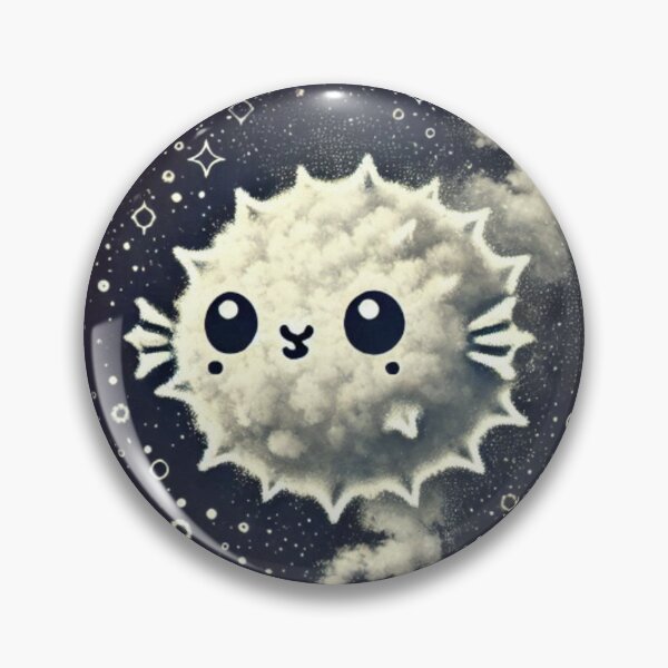 Item preview, Cute Space Pufferfish Kawaii Stardust Cloud designed and sold by BigBlueArt.