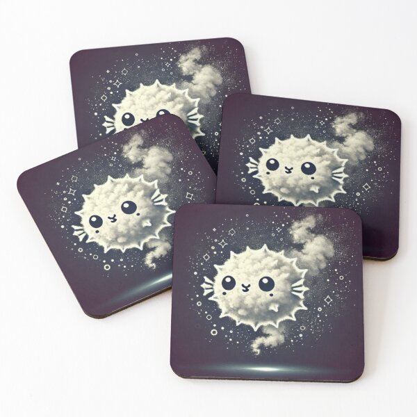 Item preview, Cute Space Pufferfish Kawaii Stardust Cloud designed and sold by BigBlueArt.
