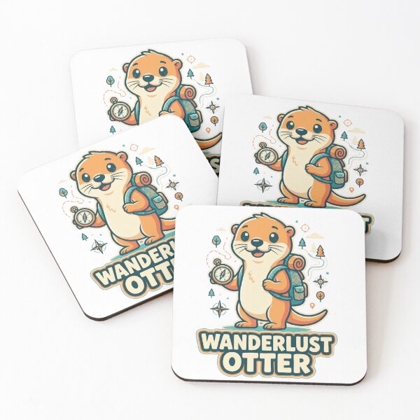 Item preview, Wanderlust Otter Backpack Compass Travel Adventure designed and sold by Quillway.