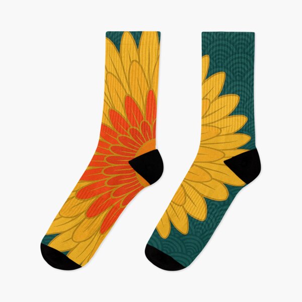 Item preview, Chrysanthemum Sunburst – Vibrant Japanese Flower & Seigaiha Pattern designed and sold by Planthem.