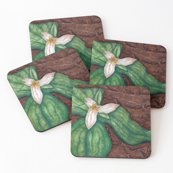 Item preview, Trillium in Autumn – Serene Watercolor Wildflower on Fall Forest Floor designed and sold by Dawna Morton.