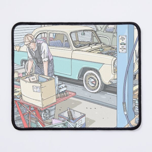 Item preview, “ Almost good to go “ smiles the mechanic at ‘ you adore it, we restore it ‘ designed and sold by TonyArtist.