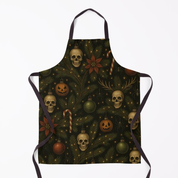 Item preview, Spooky Christmas Pattern – Skulls, Pumpkins & Pine (Seamless) designed and sold by cabuks.