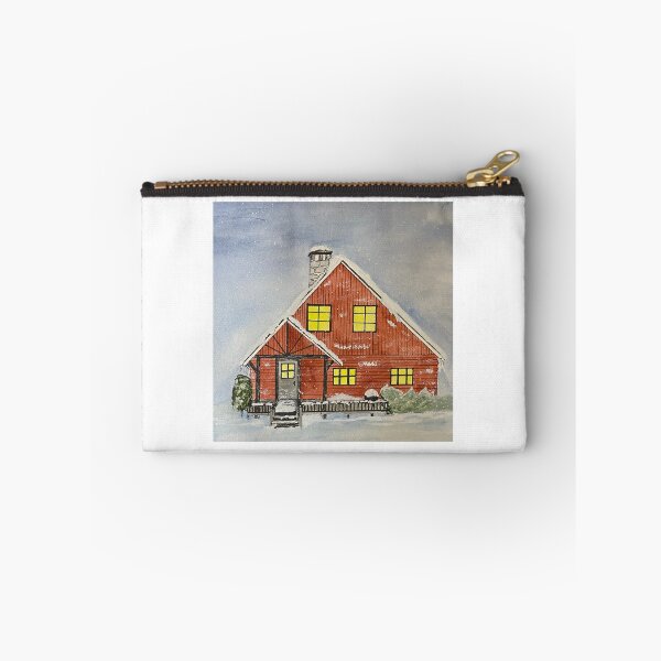 Item preview, Red Cabin in Snow designed and sold by Lisa Neuman Watercolors.