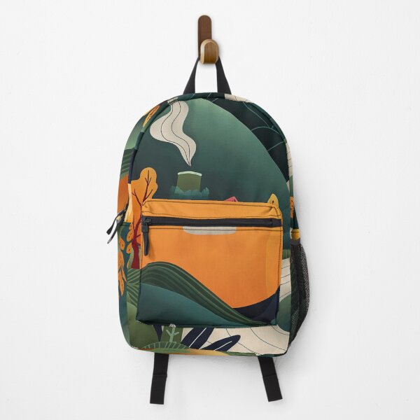 Item preview, Minimal Sunset Landscape with Curvy Road and Cabin Illustration designed and sold by poraya.