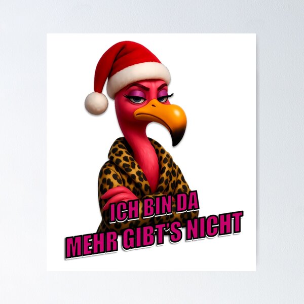 Artikelvorschau, Sassy Flamingo Weihnachten – Genervter Xmas Flamingo entworfen und verkauft von DebuggedDressed.