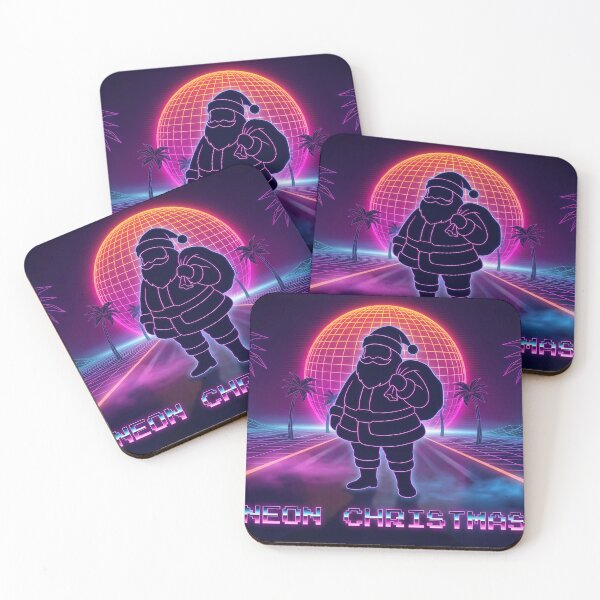 Item preview, Neon Christmas Santa – Retro Synthwave Holiday Design designed and sold by FratddArtworks.