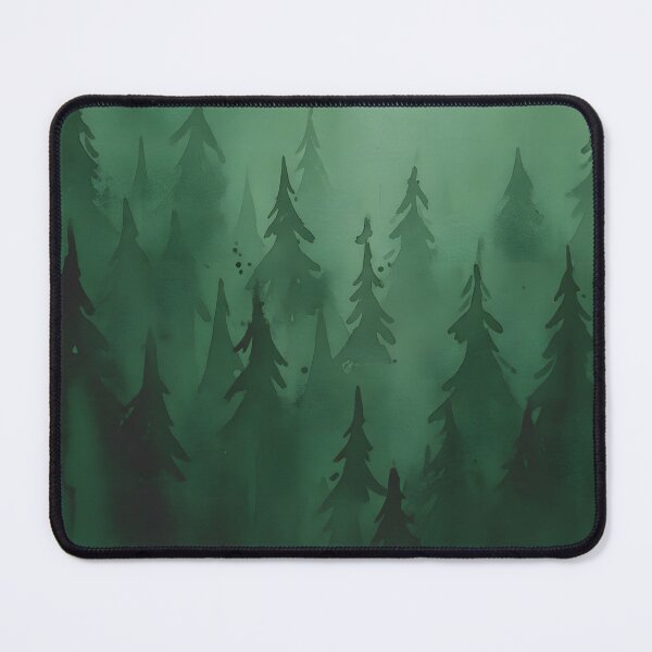 Item preview, Dark Green Forest Landscape in Watercolor Mist designed and sold by homydesign.