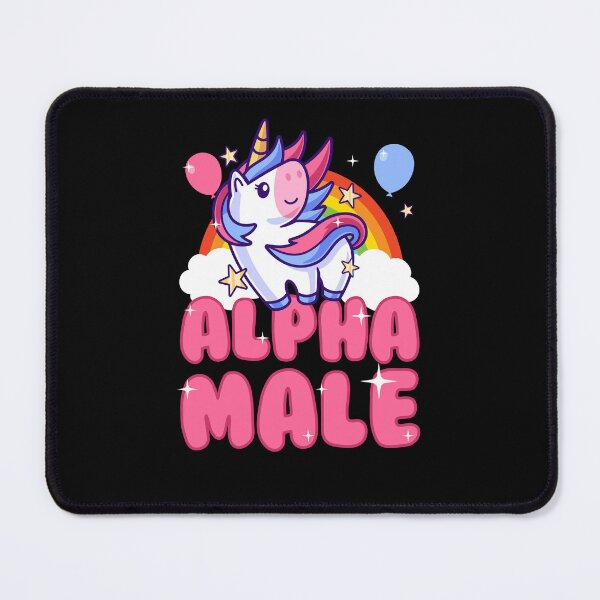 Item preview, Cute unicorn - alpha male funny prank gift – unicorn with rainbow mane & balloons alpha male design designed and sold by messy-nessie.
