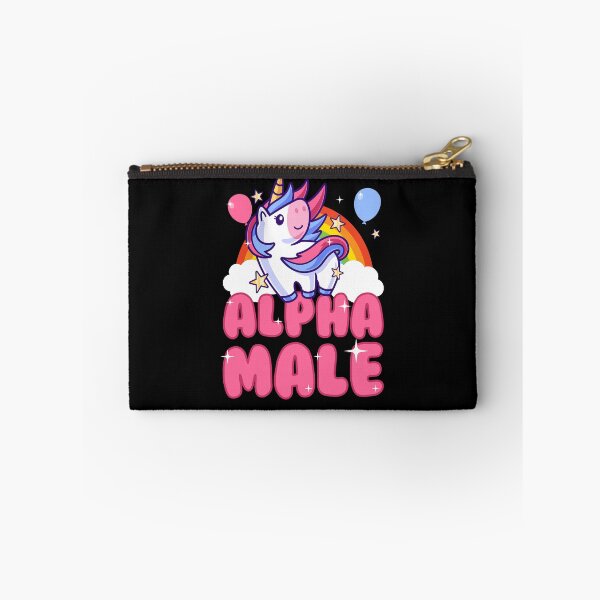 Item preview, Cute unicorn - alpha male funny prank gift – unicorn with rainbow mane & balloons alpha male design designed and sold by messy-nessie.