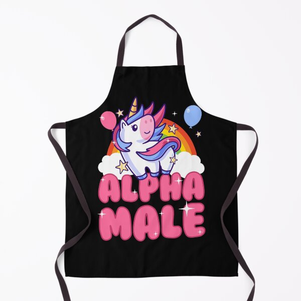 Item preview, Cute unicorn - alpha male funny prank gift – unicorn with rainbow mane & balloons alpha male design designed and sold by messy-nessie.