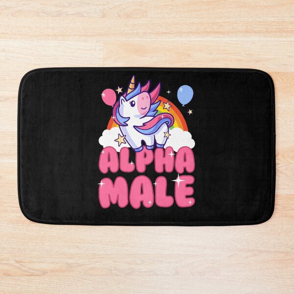 Item preview, Cute unicorn - alpha male funny prank gift – unicorn with rainbow mane & balloons alpha male design designed and sold by messy-nessie.