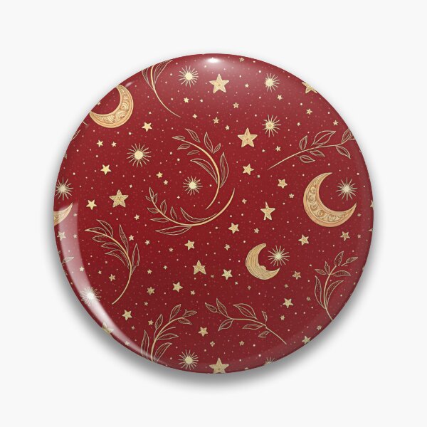 Item preview, Gold micro stars , crescent moons , red background  designed and sold by Lucky 777.