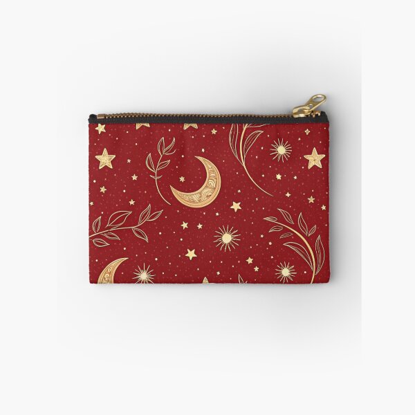 Item preview, Gold micro stars , crescent moons , red background  designed and sold by Lucky 777.