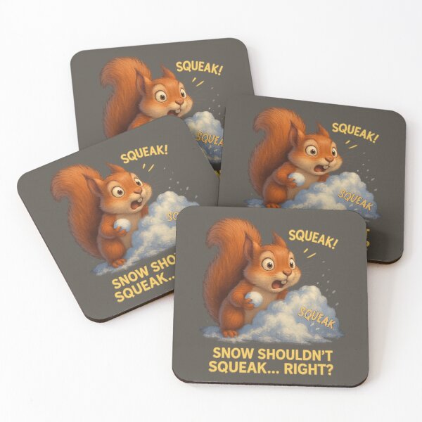 Item preview, Squeaky Snowball Ambush - Winter Squirrel Humor designed and sold by I AM BRO.