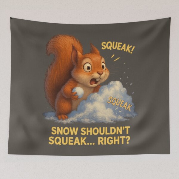 Item preview, Squeaky Snowball Ambush - Winter Squirrel Humor designed and sold by I AM BRO.