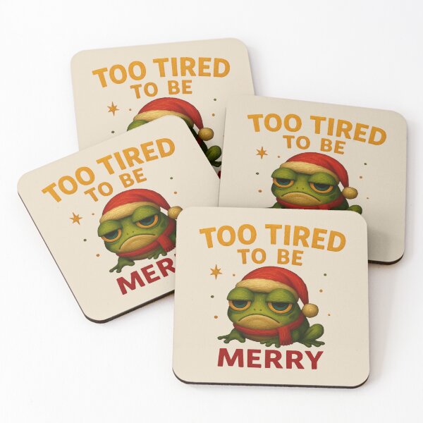 Item preview, Too Tired To Be Merry Frog designed and sold by Liv Solara.
