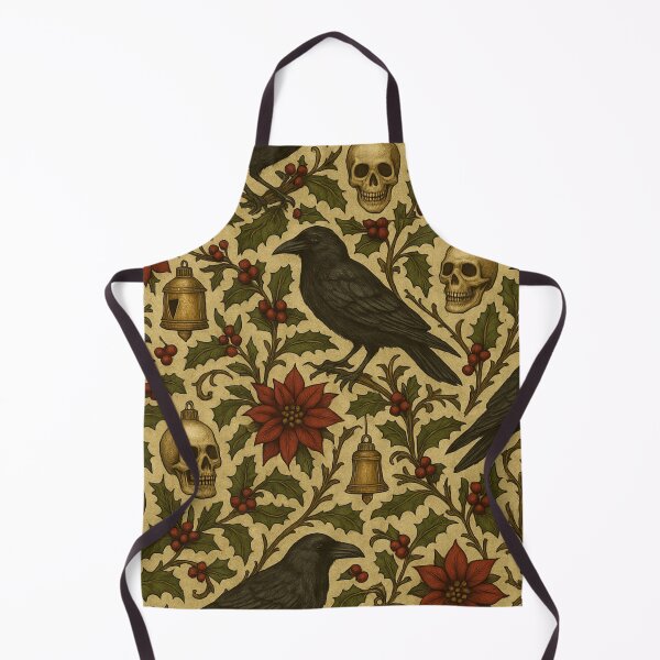Item preview, Gothic Christmas Pattern – Ravens, Skulls & Holly (Seamless) designed and sold by cabuks.