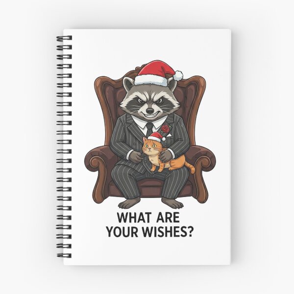 Item preview, Christmas Gangster Raccoon with Cat - What Are Your Wishes designed and sold by TeezOfMadness.