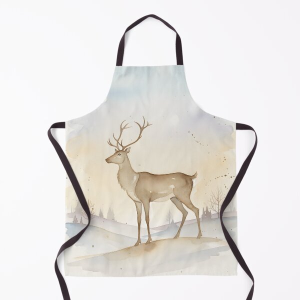Item preview, Watercolor Deer Stag in Winter Landscape designed and sold by homydesign.