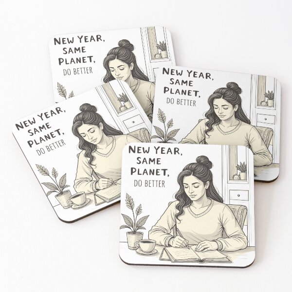 Item preview, New Year, same planet, inspiring change through reflection and determination at home designed and sold by SpaceartLilu.