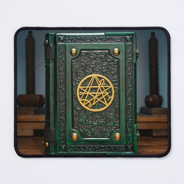 Item preview, Green leather journal with the Gate of Yog-Sothoth symbol. designed and sold by alchemist501.