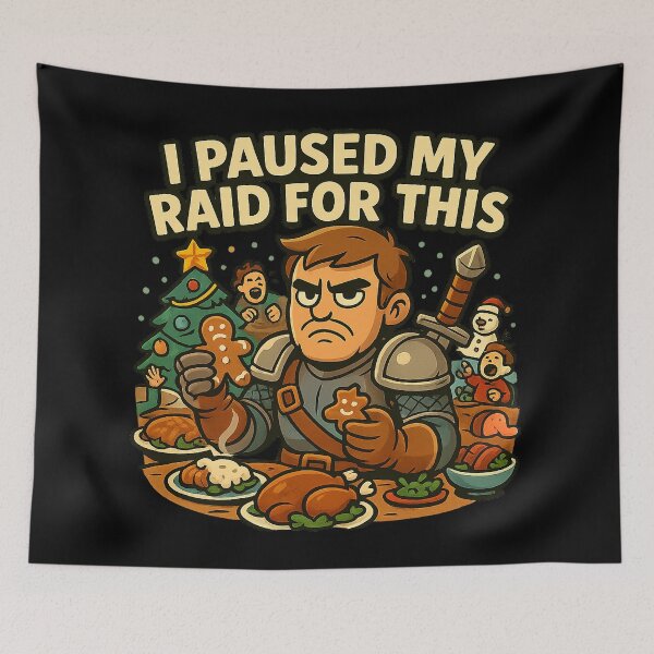 Item preview, I Paused My Raid For This – Christmas Gamer Knight Design designed and sold by AddictiveDesign.