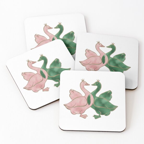 Item preview, Viral Pink & Green Geese Design Art | Aesthetic Cottagecore Animal Print designed and sold by mouhamii⭐⭐(98k).