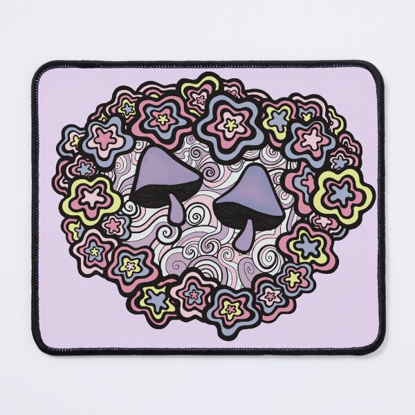 Item preview, Pastel Star and Mushroom Drawing (Pink)- Abstract Colourful Swirl Illustration designed and sold by Crayon Cup.
