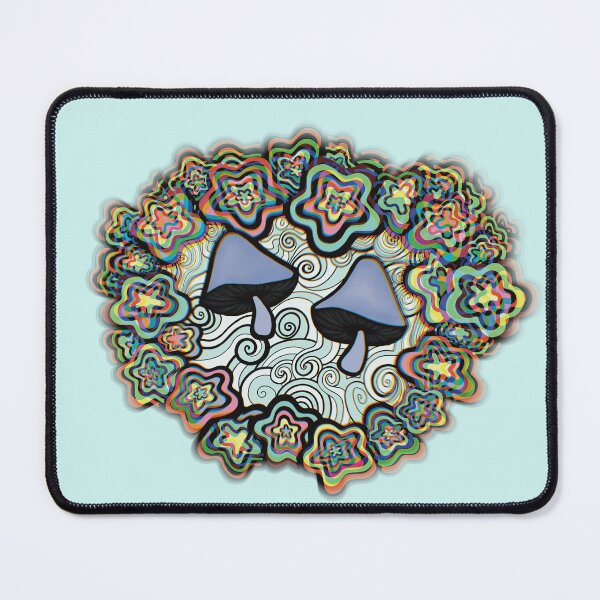 Item preview, Chromatic Aberration Pastel Star and Mushroom- (Blue) Abstract Colourful Swirl Illustration designed and sold by Crayon Cup.