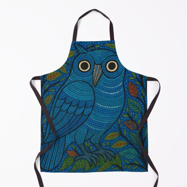 Item preview, Blue Owl Gond Art | Contemporary Indian Tribal Painting designed and sold by AtotheTwoDesign.