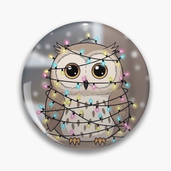 Item preview, Cartoon owl wrapped in christmas lights designed and sold by mayatA-rt.