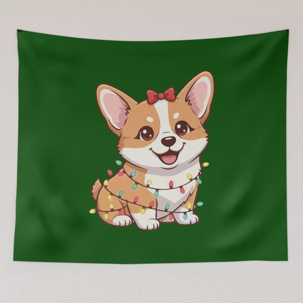 Item preview, Cute Corgi Christmas Lights Puppy - Dog Lovers designed and sold by The Real Life Symphony.