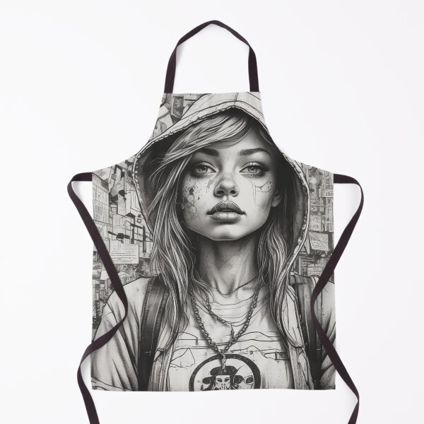 Item preview, Urban Sketch-Style Hoodie Girl Portrait designed and sold by UrbanGhostCo.