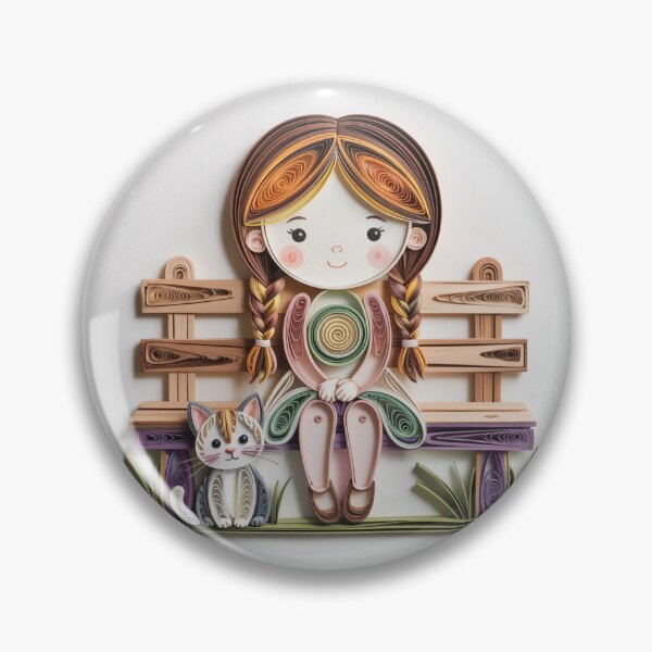 Item preview, Girl with a cat,quilling. designed and sold by elegantpaterns.