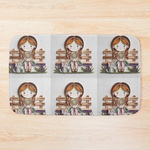 Item preview, Girl with a cat,quilling. designed and sold by elegantpaterns.