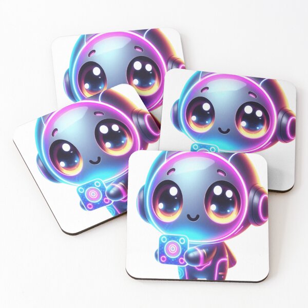 Item preview, Kawaii Neon Glow Robot Sticker – Cute Futuristic AI Character designed and sold by MoDiga.