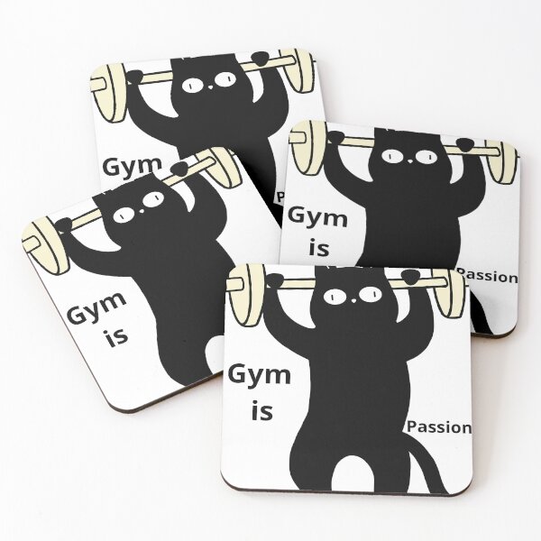 Item preview, Funny Black Cat Lifting Weights - Gym Is Passion designed and sold by TeezOfMadness.