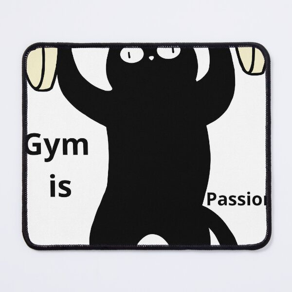 Item preview, Funny Black Cat Lifting Weights - Gym Is Passion designed and sold by TeezOfMadness.