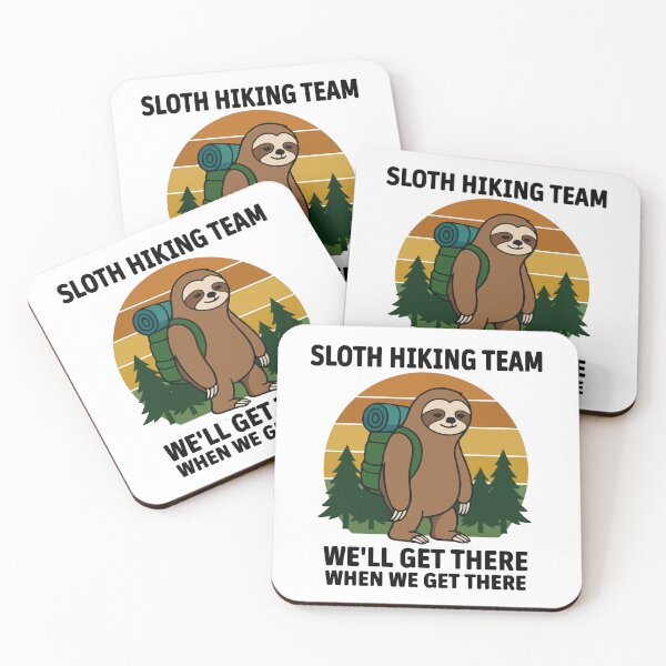 Item preview, Sloth Hiking Team We'll Get There When We Get There - Cute Hiking Sloth Retro Sunset – Adventure Backpacker Sloth in Forest | Outdoor Camping Nature Design designed and sold by BrainBubbleArt.