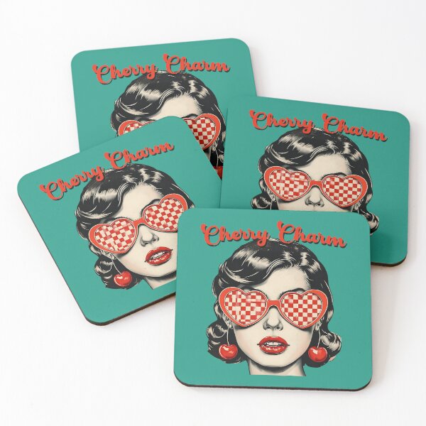 Item preview, Vintage girl in cherries earrings designed and sold by EwaVerse.