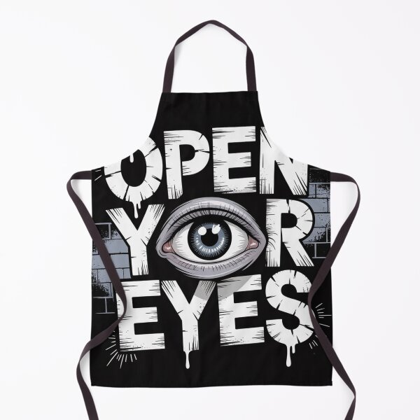 Item preview, OPEN YOUR EYES – Realistic Eye Artwork with Bold Street-Art Typography designed and sold by TrendDropsMerch.