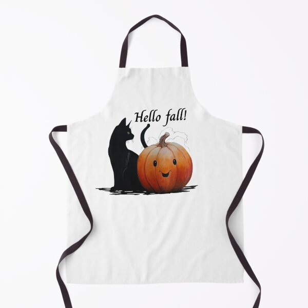 Item preview, Hello fall, cat and pumpkin designed and sold by OnaleeNicklinArt.