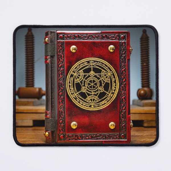 Item preview, Red leather book with the Transmutation circle designed and sold by alchemist501.