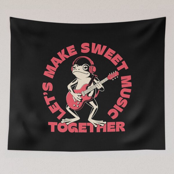 Item preview, Let’s Make Sweet Music Together – Cool Frog Guitarist Design designed and sold by TipTop GFX.
