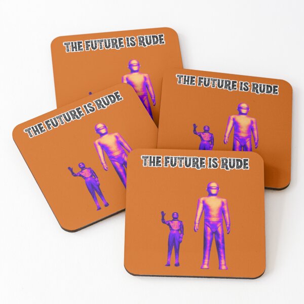 Item preview, THE FUTURE IS RUDE Retro Robot Art | Sci-Fi Dark Humor Quote designed and sold by Thorn & Ember.