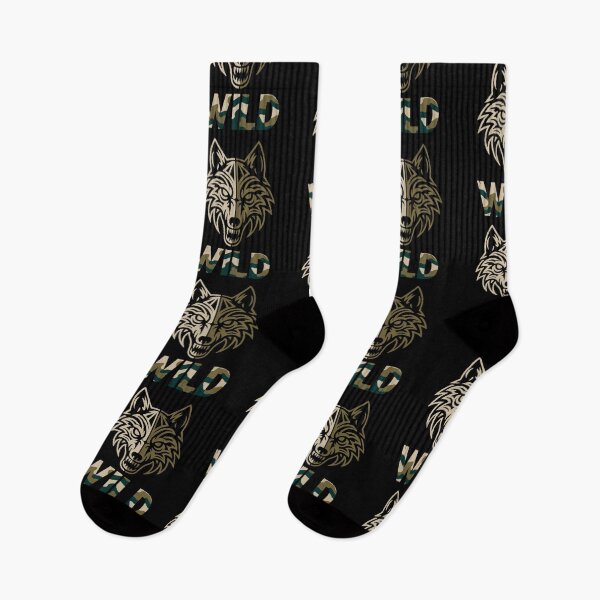 Item preview, Wild Tribal Wolf Head Illustration – Fierce Wilderness Animal Art with Camouflage Text designed and sold by BrainBubbleArt.