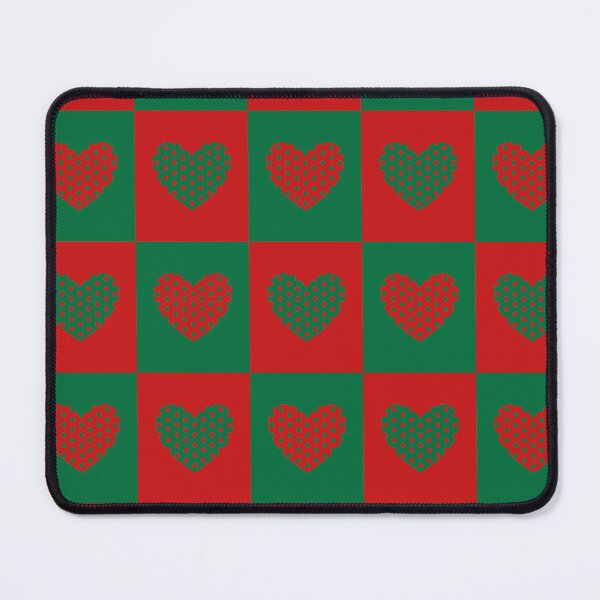 Item preview, Red and green colors checkered with hearts designed and sold by Designfs.
