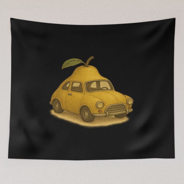 Item preview, Pear Classic Car – Retro Fruit Ride designed and sold by DesignShopAD.